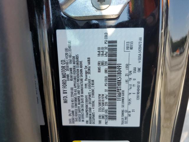 Photo 10 from auction – 2019 FORD MUSTANG with VIN 1FA6P8TH8K5180491