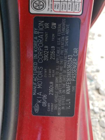 Photo 10 from auction – 2006 KIA SPECTRA5 with VIN KNAFE161X65361343