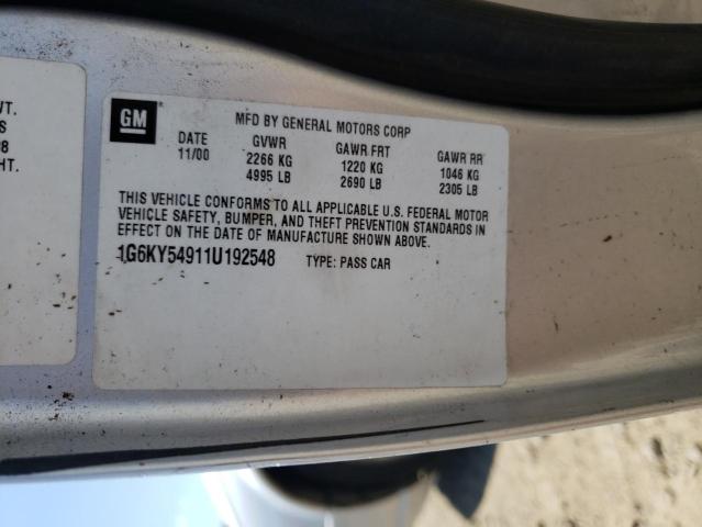 Photo 10 from auction – 2001 CADILLAC SEVILLE ST with VIN 1G6KY54911U192548