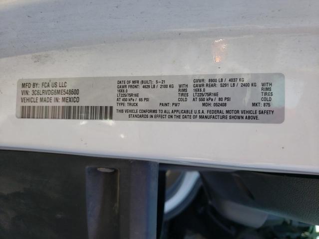 Photo 10 from auction – 2021 RAM PROMASTER with VIN 3C6LRVDG6ME548600