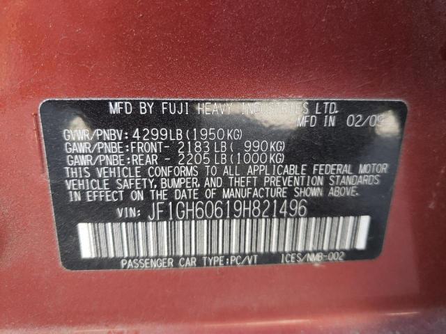 Photo 10 from auction – 2009 SUBARU IMPREZA 2. with VIN JF1GH60619H821496