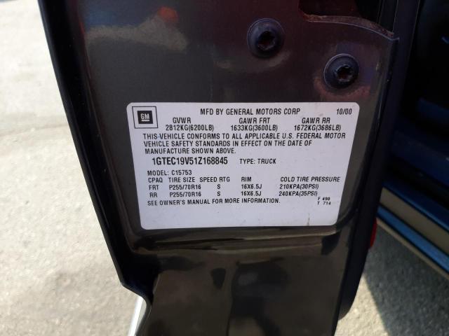Photo 10 from auction – 2001 GMC SIERRA 150 with VIN 1GTEC19V51Z168845