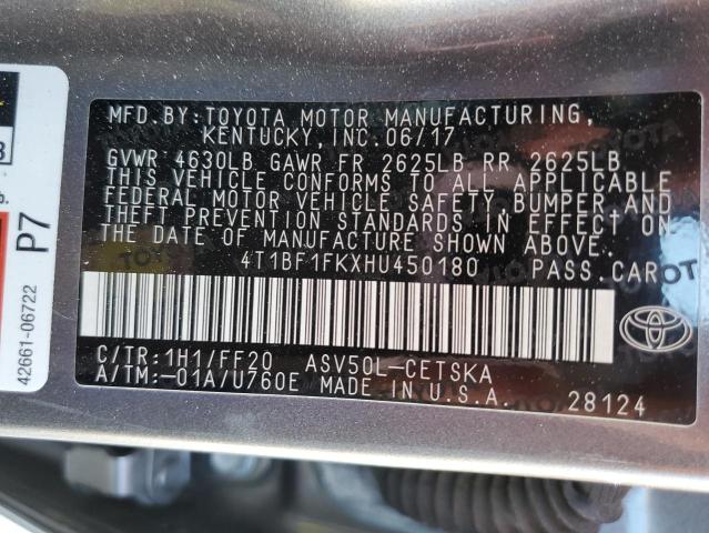 Photo 10 from auction – 2017 TOYOTA CAMRY LE with VIN 4T1BF1FKXHU450180