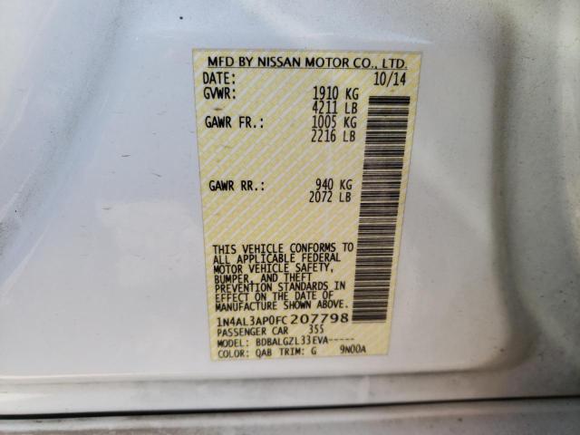 Photo 10 from auction – 2015 NISSAN ALTIMA 2.5 with VIN 1N4AL3AP0FC207798