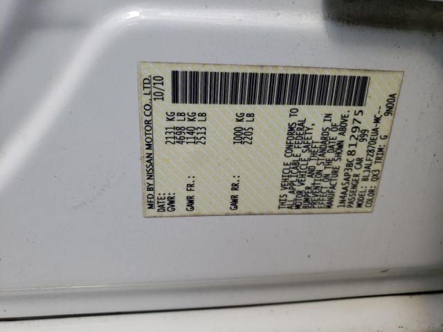 Photo 10 from auction – 2011 NISSAN MAXIMA S with VIN 1N4AA5AP3BC812975