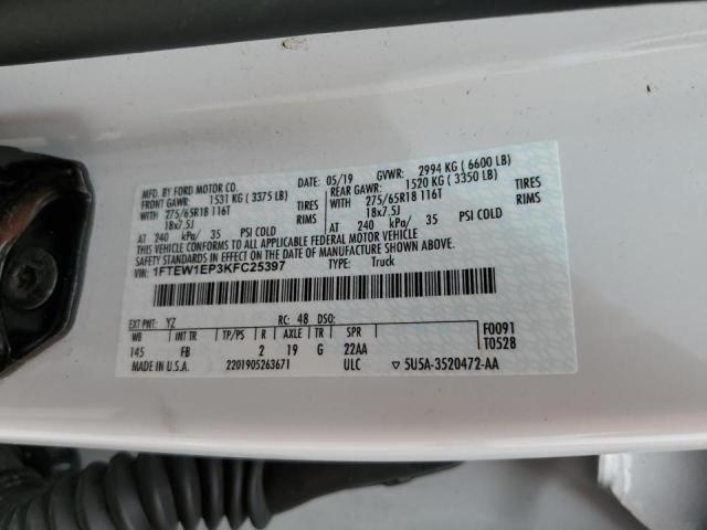 Photo 10 from auction – 2019 FORD F150 SUPER with VIN 1FTEW1EP3KFC25397