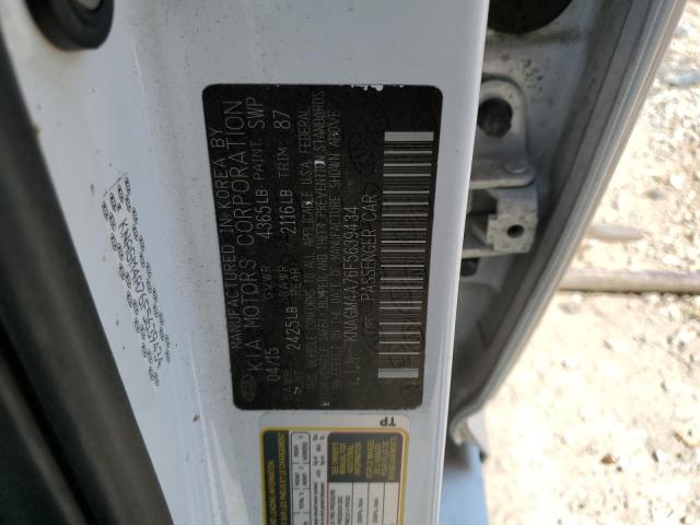 Photo 10 from auction – 2015 KIA OPTIMA LX with VIN KNAGM4A76F5639434
