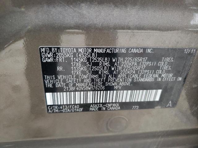 Photo 10 from auction – 2011 TOYOTA RAV4 with VIN 2T3BF4DV5BW176206