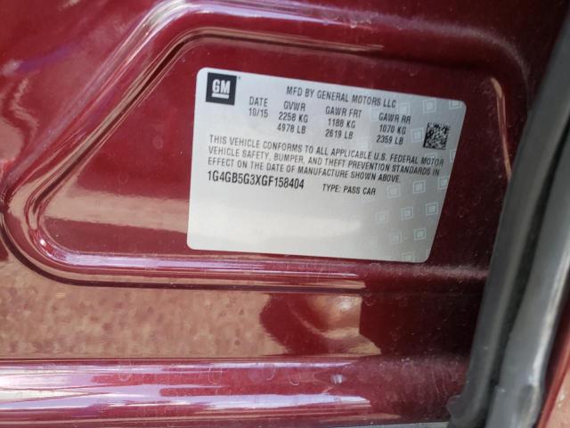 Photo 10 from auction – 2016 BUICK LACROSSE with VIN 1G4GB5G3XGF158404