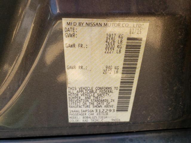 Photo 10 from auction – 2016 NISSAN ALTIMA 2.5 with VIN 1N4AL3AP5GN312293
