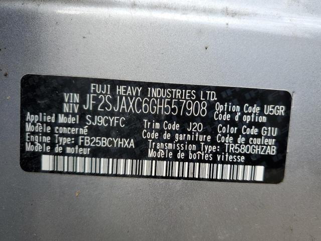 Photo 10 from auction – 2016 SUBARU FORESTER 2 with VIN JF2SJAXC6GH557908
