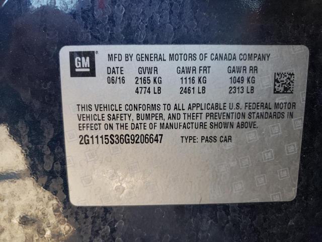 Photo 10 from auction – 2016 CHEVROLET IMPALA LT with VIN 2G1115S36G9206647