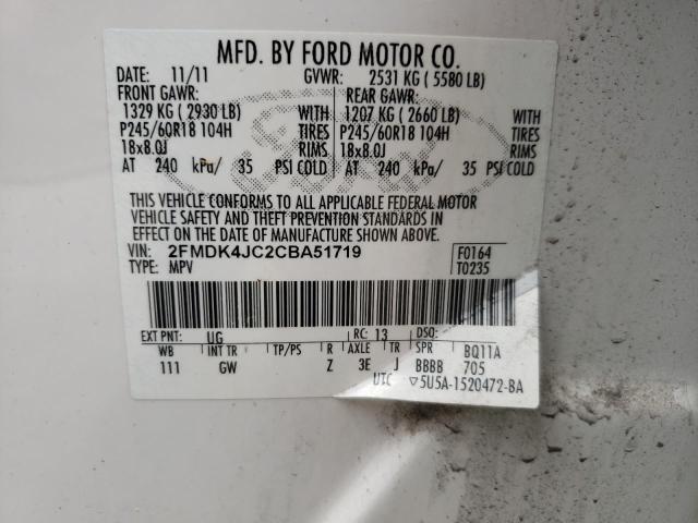 Photo 10 from auction – 2012 FORD EDGE with VIN 2FMDK4JC2CBA51719