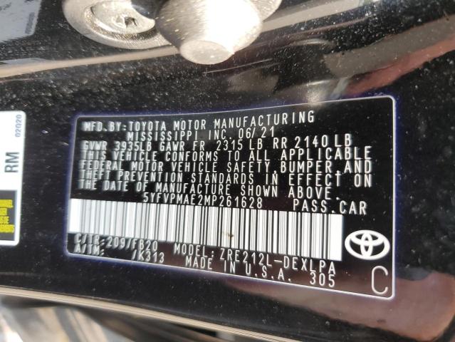 Photo 10 from auction – 2021 TOYOTA COROLLA LE with VIN 5YFVPMAE2MP261628