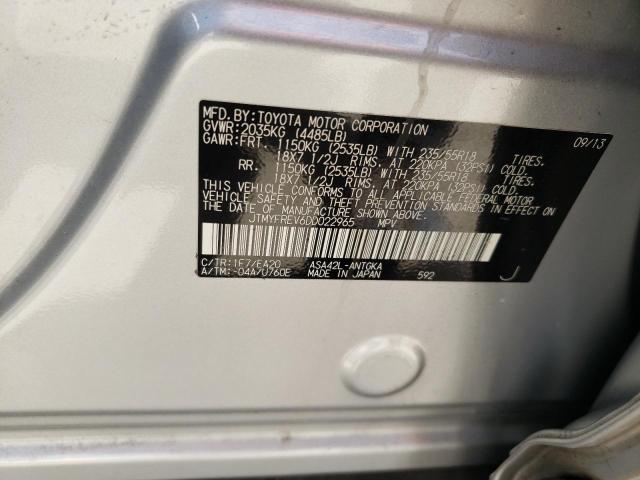 Photo 10 from auction – 2013 TOYOTA RAV4 LIMIT with VIN JTMYFREV6DD022965