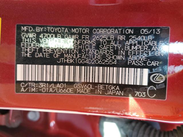 Photo 10 from auction – 2013 LEXUS ES 350 with VIN JTHBK1GG4D2062554