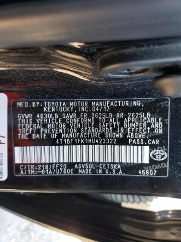 Photo 10 from auction – 2017 TOYOTA CAMRY LE with VIN 4T1BF1FK1HU423322