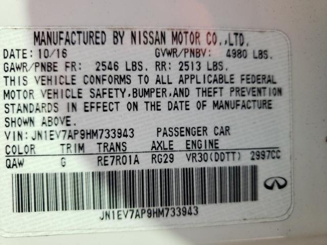 Photo 10 from auction – 2017 INFINITI Q50 PREMIU with VIN JN1EV7AP9HM733943