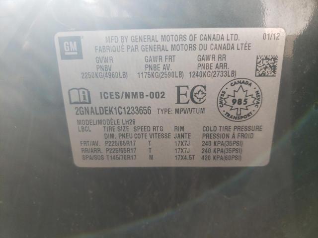 Photo 10 from auction – 2012 CHEVROLET EQUINOX LT with VIN 2GNALDEK1C1233656