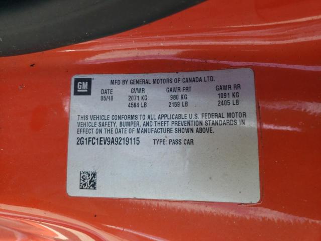Photo 10 from auction – 2010 CHEVROLET CAMARO LT with VIN 2G1FC1EV9A9219115