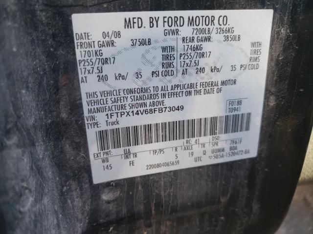 Photo 10 from auction – 2008 FORD F-150 FX4 with VIN 1FTPX14V68FB73049