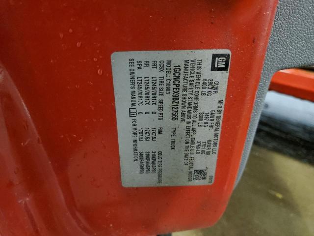 Photo 10 from auction – 2011 CHEVROLET SILVERADO with VIN 1GCNCPEX9BZ127565