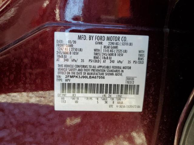 Foto 10 de la subasta – 2020 FORD EDGE SEL con VIN 2FMPK3J90LBA67056