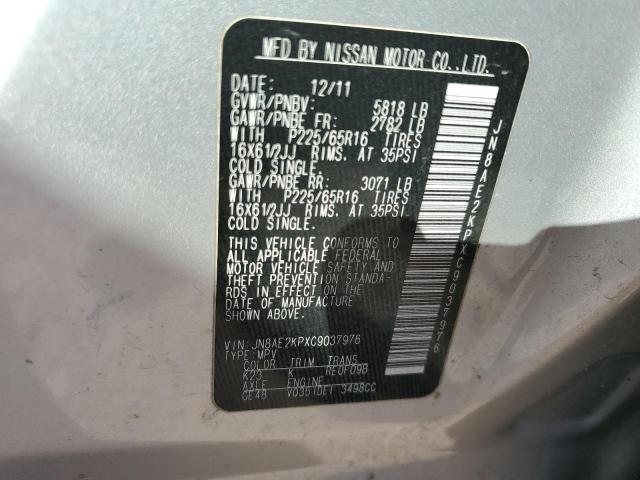Photo 10 from auction – 2012 NISSAN QUEST S with VIN JN8AE2KPXC9037976
