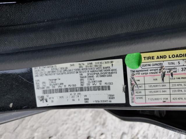 Photo 10 from auction – 2016 FORD FIESTA S with VIN 3FADP4AJ0GM184915