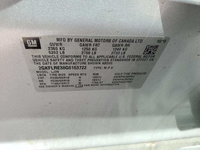 Photo 10 from auction – 2016 GMC TERRAIN DE with VIN 2GKFLRE38G6163722