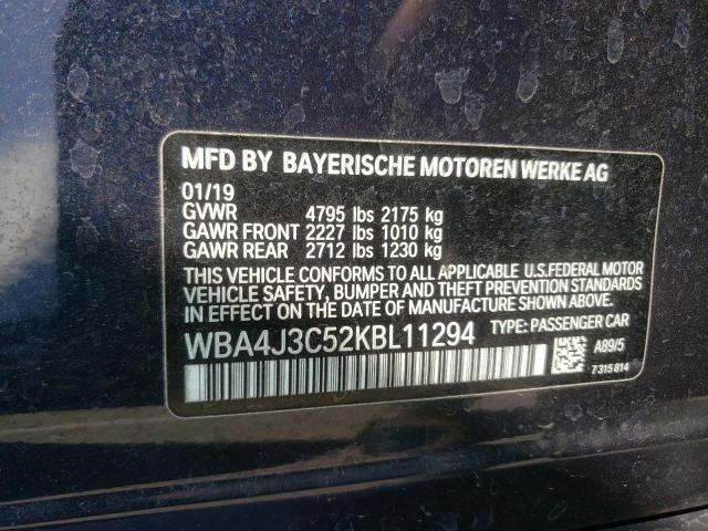 Photo 10 from auction – 2019 BMW 430XI GRAN with VIN WBA4J3C52KBL11294