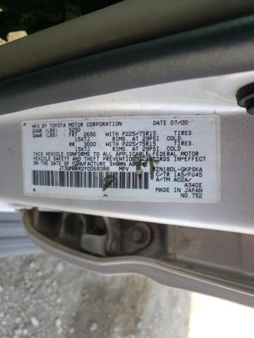 Photo 10 from auction – 2000 TOYOTA 4RUNNER with VIN JT3GM84R2Y0068388