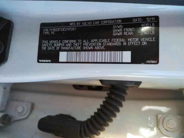 Photo 10 from auction – 2012 VOLVO S60 T5 with VIN YV1622FS3C2117261