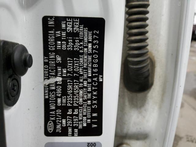 Photo 10 from auction – 2011 KIA SORENTO BA with VIN 5XYKTCA16BG075372