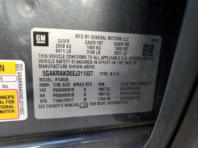 Photo 10 from auction – 2014 BUICK ENCLAVE with VIN 5GAKRAKD6EJ211937