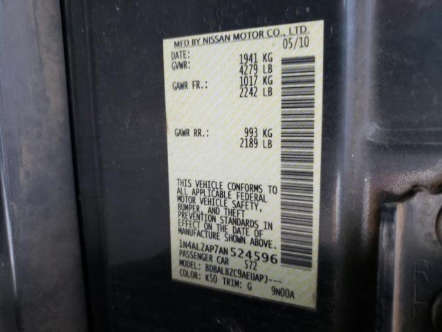 Photo 10 from auction – 2010 NISSAN ALTIMA BAS with VIN 1N4AL2AP7AN524596