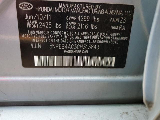 Photo 10 from auction – 2012 HYUNDAI SONATA GLS with VIN 5NPEB4AC3CH313843
