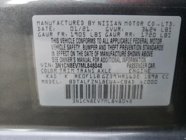 Photo 10 from auction – 2021 NISSAN VERSA SV with VIN 3N1CN8EV7ML848048