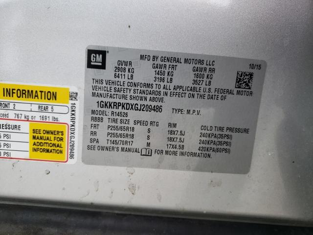 Photo 10 from auction – 2016 GMC ACADIA SLE with VIN 1GKKRPKDXGJ209486