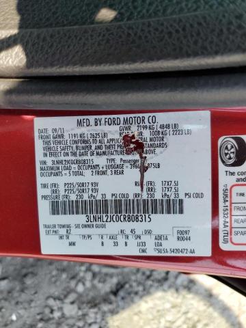 Photo 10 from auction – 2012 LINCOLN MKZ with VIN 3LNHL2JC0CR808315