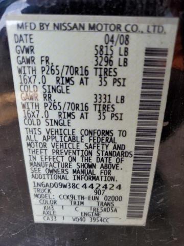 Photo 10 from auction – 2008 NISSAN FRONTIER C with VIN 1N6AD09W38C442424