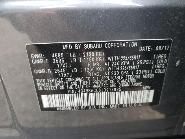 Photo 10 from auction – 2018 SUBARU OUTBACK 2. with VIN 4S4BSACC6J3217935