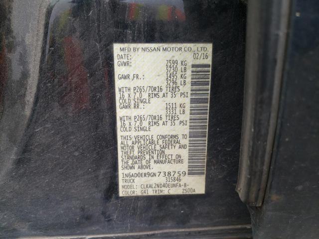 Photo 10 from auction – 2016 NISSAN FRONTIER S with VIN 1N6AD0ER9GN738759