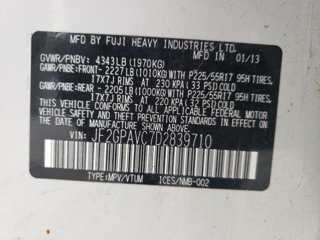 Photo 10 from auction – 2013 SUBARU XV CROSSTR with VIN JF2GPAVC7D2839710