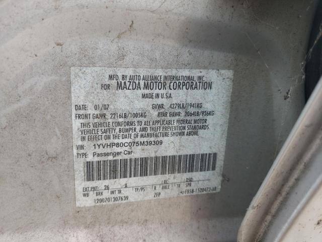 Photo 10 from auction – 2007 MAZDA 6 I with VIN 1YVHP80C075M39309
