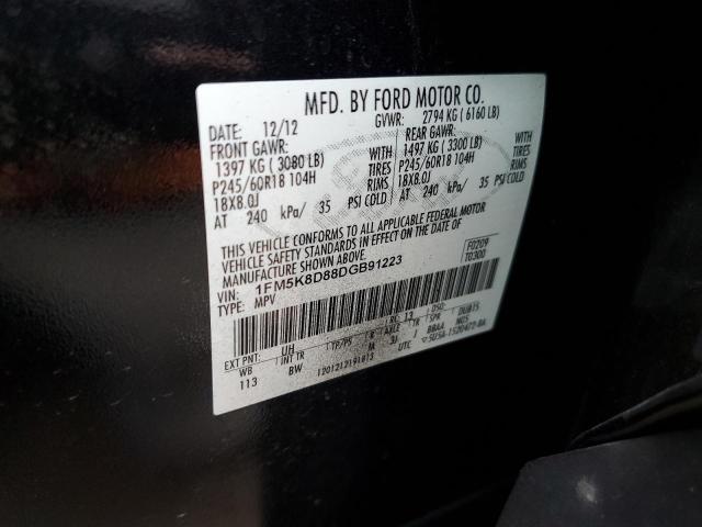 Photo 10 from auction – 2013 FORD EXPLORER X with VIN 1FM5K8D88DGB91223