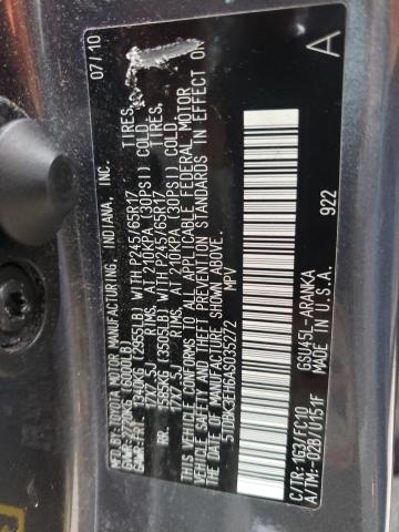 Photo 10 from auction – 2010 TOYOTA HIGHLANDER with VIN 5TDBK3EH6AS035272