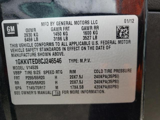 Photo 10 from auction – 2012 GMC ACADIA DEN with VIN 1GKKVTED8CJ246546