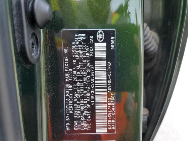 Photo 10 from auction – 2010 TOYOTA CAMRY BASE with VIN 4T1BF3EK5AU568737