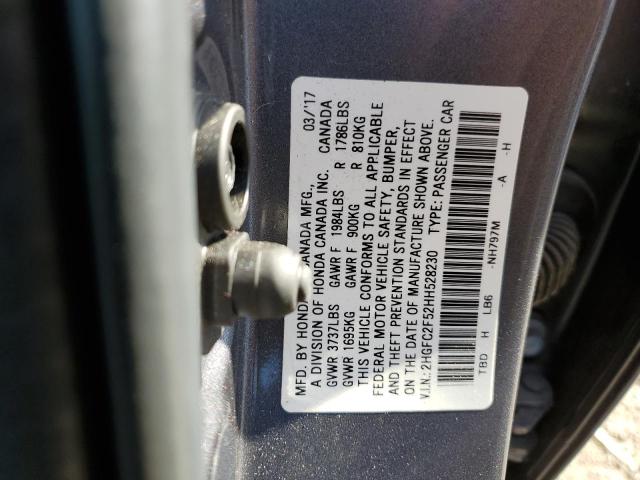 Photo 10 from auction – 2017 HONDA CIVIC LX with VIN 2HGFC2F52HH528230